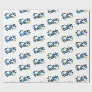 Symbol Unendlichkeit von blauen Morpho-Schmetterli Geschenkpapier