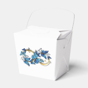 Symbol Unendlichkeit von blauen Morpho-Schmetterli Geschenkschachtel