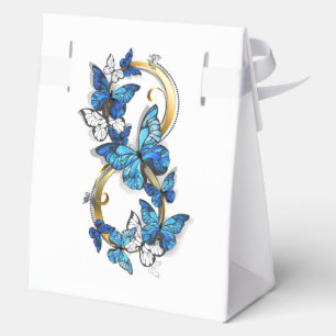 Symbol Unendlichkeit von blauen Morpho-Schmetterli Geschenkschachtel