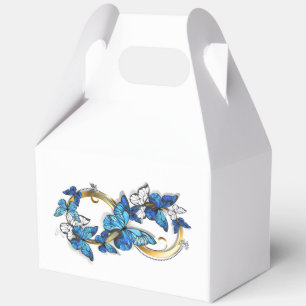 Symbol Unendlichkeit von blauen Morpho-Schmetterli Geschenkschachtel
