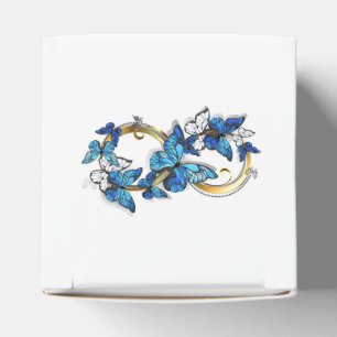 Symbol Unendlichkeit von blauen Morpho-Schmetterli Geschenkschachtel