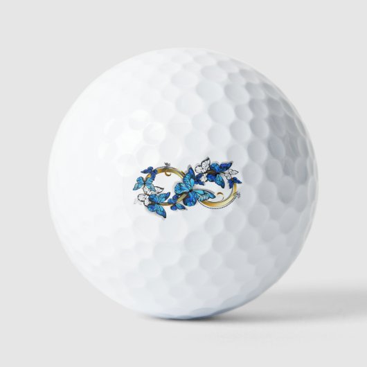 Symbol Unendlichkeit von blauen Morpho-Schmetterli Golfball (Vorderseite)