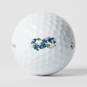 Symbol Unendlichkeit von blauen Morpho-Schmetterli Golfball
