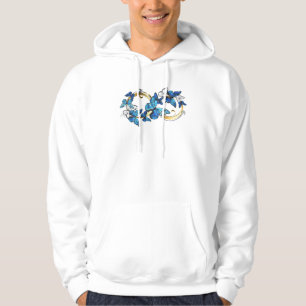 Symbol Unendlichkeit von blauen Morpho-Schmetterli Hoodie
