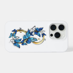 Symbol Unendlichkeit von blauen Morpho-Schmetterli iPhone 15 Pro Hülle