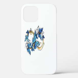 Symbol Unendlichkeit von blauen Morpho-Schmetterli iPhone 12 Pro Hülle