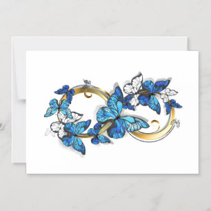 Symbol Unendlichkeit von blauen Morpho-Schmetterli Magneteinladung