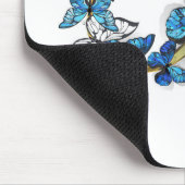 Symbol Unendlichkeit von blauen Morpho-Schmetterli Mousepad (Ecke)