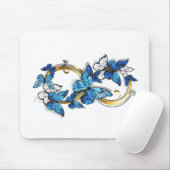 Symbol Unendlichkeit von blauen Morpho-Schmetterli Mousepad (Mit Mouse)