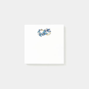Symbol Unendlichkeit von blauen Morpho-Schmetterli Post-it Klebezettel