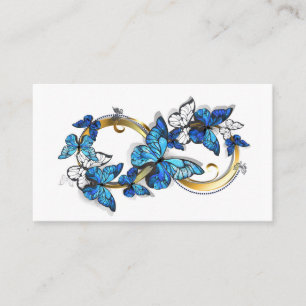 Symbol Unendlichkeit von blauen Morpho-Schmetterli Rabattkarte