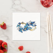 Symbol Unendlichkeit von blauen Morpho-Schmetterli Serviette (Beispiel)