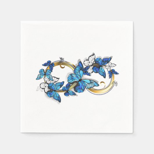 Symbol Unendlichkeit von blauen Morpho-Schmetterli Serviette (Vorderseite)