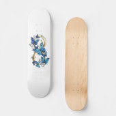 Symbol Unendlichkeit von blauen Morpho-Schmetterli Skateboard (Vorderseite)