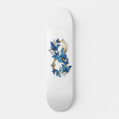 Symbol Unendlichkeit von blauen Morpho-Schmetterli Skateboard (Vorne)