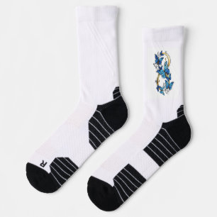 Symbol Unendlichkeit von blauen Morpho-Schmetterli Socken