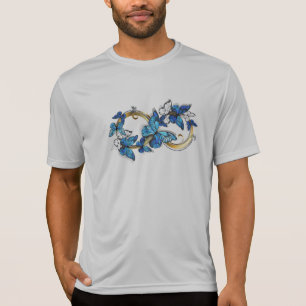 Symbol Unendlichkeit von blauen Morpho-Schmetterli T-Shirt