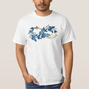 Symbol Unendlichkeit von blauen Morpho-Schmetterli T-Shirt