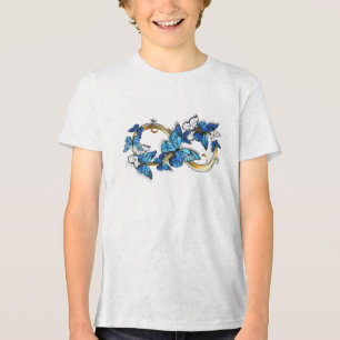 Symbol Unendlichkeit von blauen Morpho-Schmetterli Tri-Blend Shirt