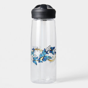 Symbol Unendlichkeit von blauen Morpho-Schmetterli Trinkflasche