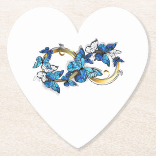 Symbol Unendlichkeit von blauen Morpho-Schmetterli Untersetzer