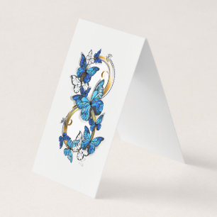 Symbol Unendlichkeit von blauen Morpho-Schmetterli Visitenkarten