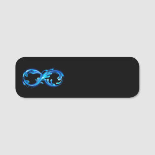 Symbol Unendlichkeit von kaltem klarem Wasser Namensschild