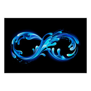 Symbol Unendlichkeit von kaltem klarem Wasser Poster