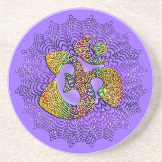 Symbol Universell OM/OM - Ornament Sandstein Untersetzer (Vorne)