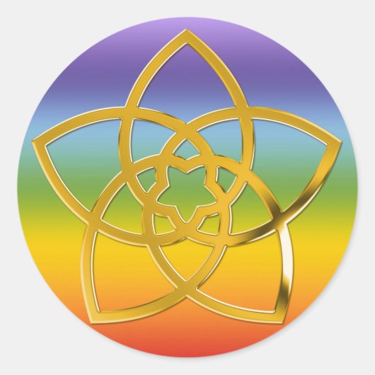 Symbol-Venus-Blume/GOLD | chakren Farbe Runder Aufkleber (Vorderseite)