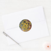 Symbol Venus Blume / GOLD | Feder Runder Aufkleber (Umschlag)