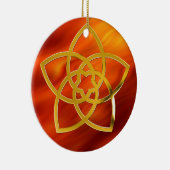 Symbol Venus Blume / GOLD | Feuer rot Keramik Ornament (Rechts)