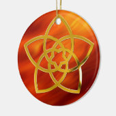 Symbol Venus Blume / GOLD | Feuer rot Keramik Ornament (Links)