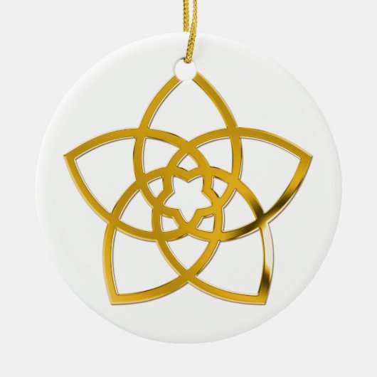 Symbol Venus Blume / GOLD Keramikornament (Vorne)