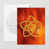 Symbol Venus Blume / GOLD Postkarte (Vorne/Hinten)