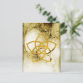 Symbol Venus Blume / GOLD Postkarte (Stehend Vorderseite)