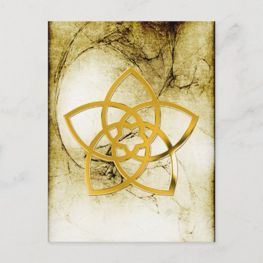 Symbol Venus Blume / GOLD Postkarte (Vorderseite)