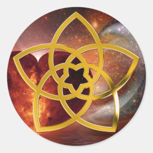 Symbol-Venus-Blume/heiße Liebe DES GOLD Runder Aufkleber