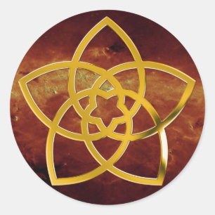 Symbol-Venus-Blume/Universum DES GOLD   des Feuers Runder Aufkleber