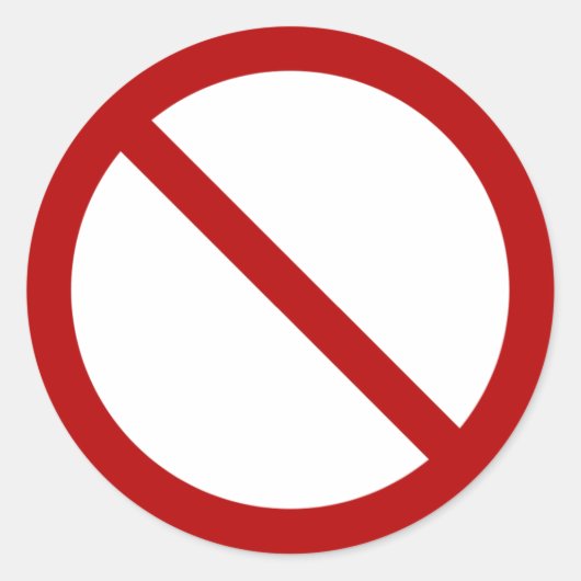 Symbol verbieten oder verbieten runder aufkleber (Vorderseite)