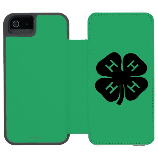 Symbol: Verein 4-H Incipio iPhone Geldbeutel-Hülle (Folio Geöffnet)
