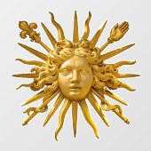Symbol von Louis XIV der Sonnenkönig Fensteraufkleber (Blatt)