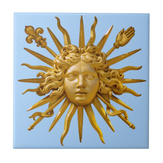 Symbol von Louis XIV der Sonnenkönig Fliese (Vorderseite)