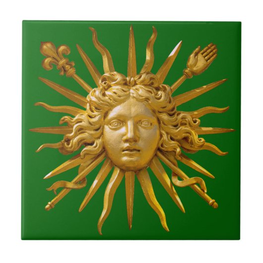 Symbol von Louis XIV der Sonnenkönig Fliese (Vorderseite)