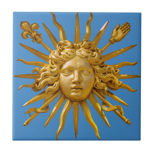 Symbol von Louis XIV der Sonnenkönig Fliese (Vorderseite)