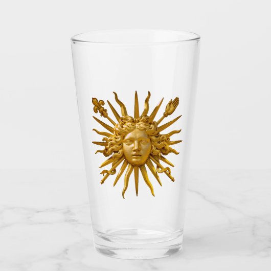 Symbol von Louis XIV der Sonnenkönig Glas (Vorderseite)