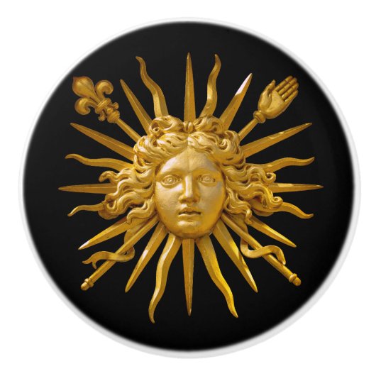 Symbol von Louis XIV der Sonnenkönig Keramikknauf (Vorderseite)