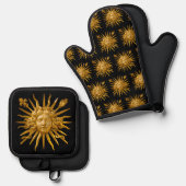 Symbol von Louis XIV der Sonnenkönig Ofenhandschuh & Topflappen-Set (Vorderseite/Rückseite)