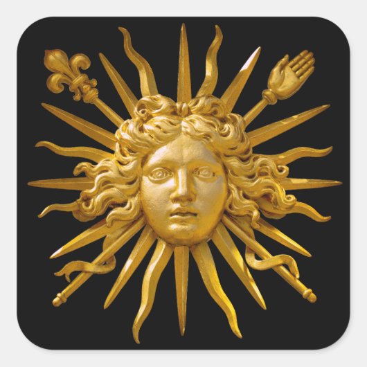 Symbol von Louis XIV der Sonnenkönig Quadratischer Aufkleber (Vorderseite)