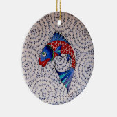 Symbol von Vermögens-viel Glück Koi Fischen Keramik Ornament (Rechts)